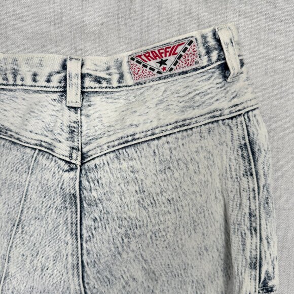 Vintage TRAFFIC Side Ribbon Ice Wash Slim Fit Jeans High Waist Size W26xL28.5 - Picture 15 of 16